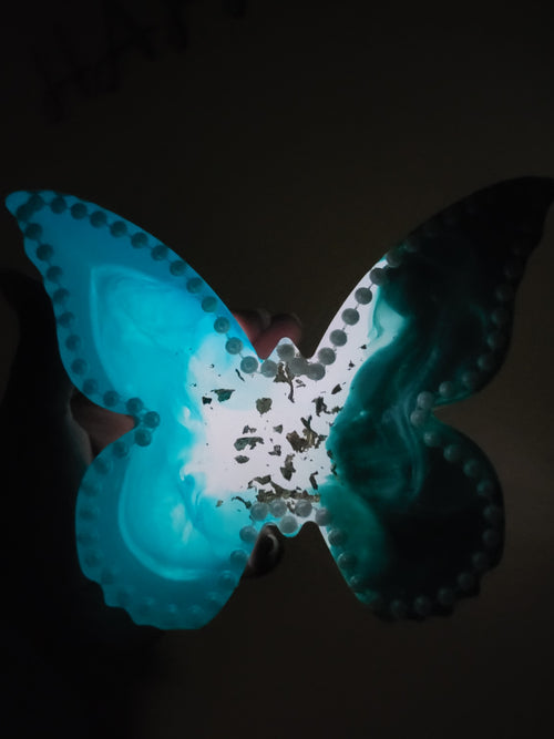 Beautiful Luminous Teal Butterfly