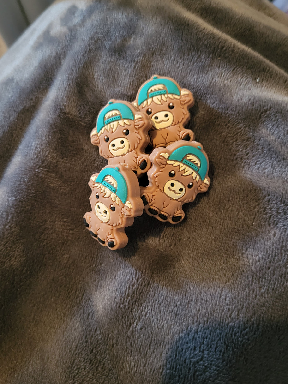 Teal Hat Highland Cow