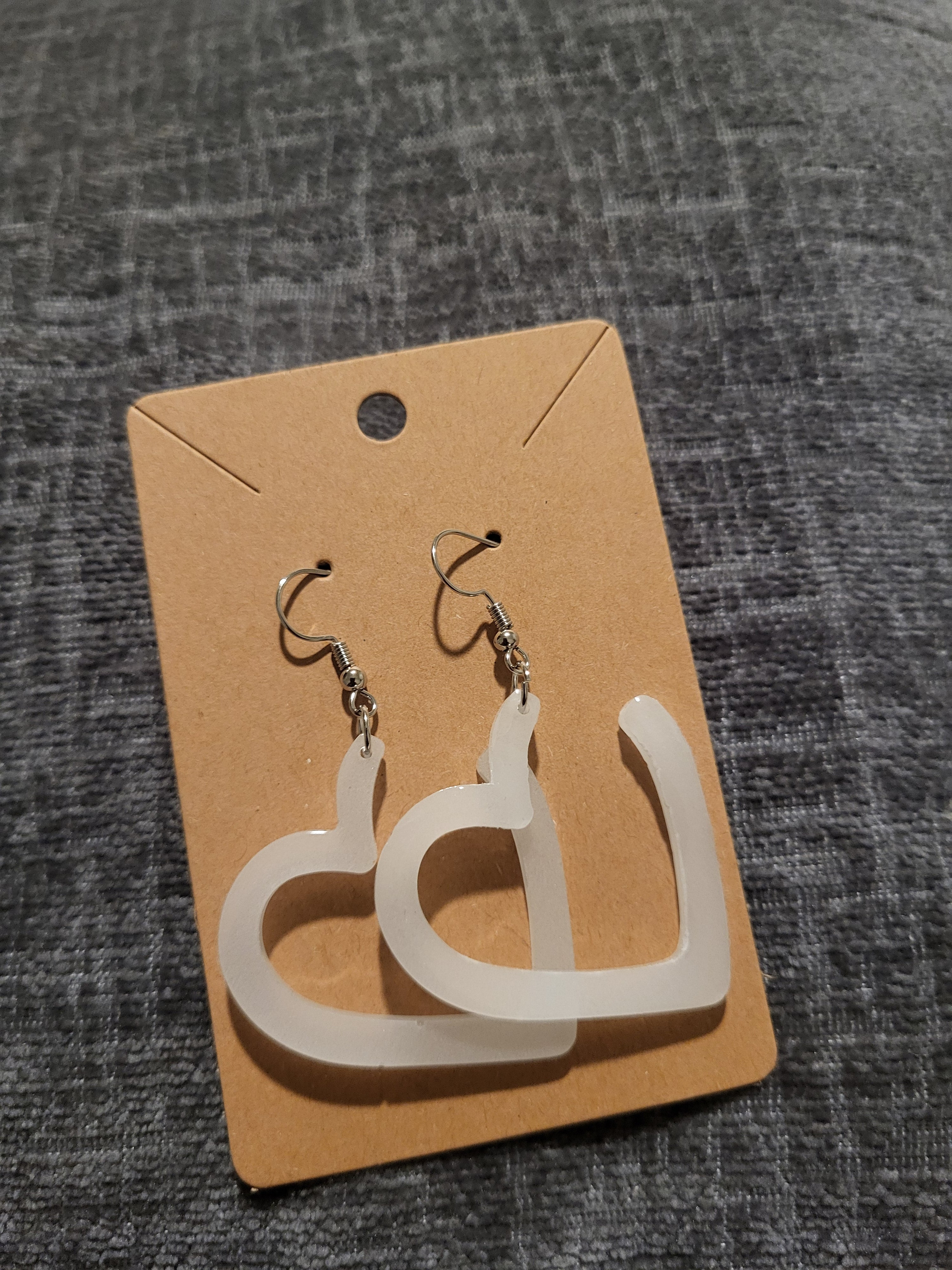 Glow in the dark heart earrings