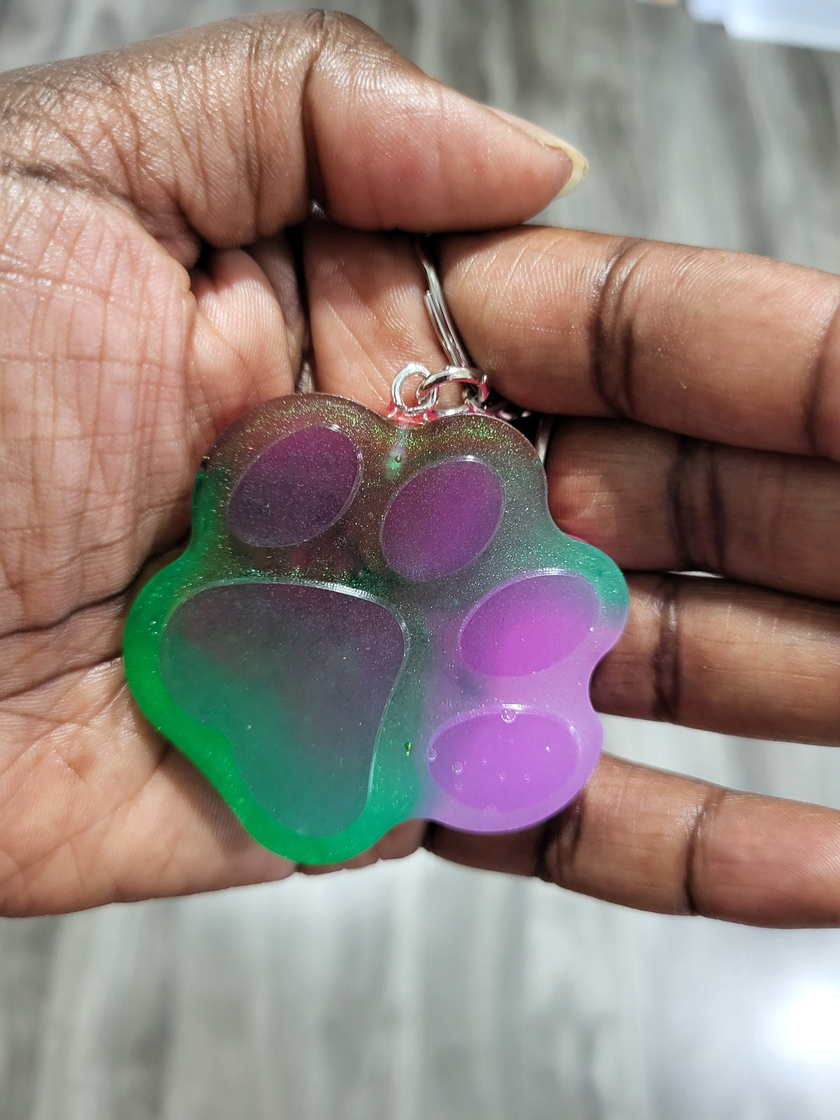Glow-in-the-Dark Pawprint Keychain