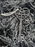 Druzy Key Holiday Ornament Black