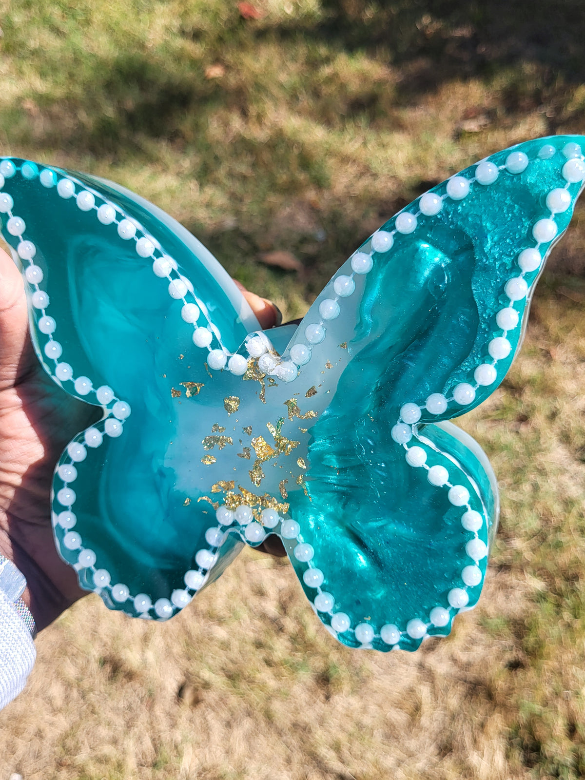 Beautiful Luminous Teal Butterfly