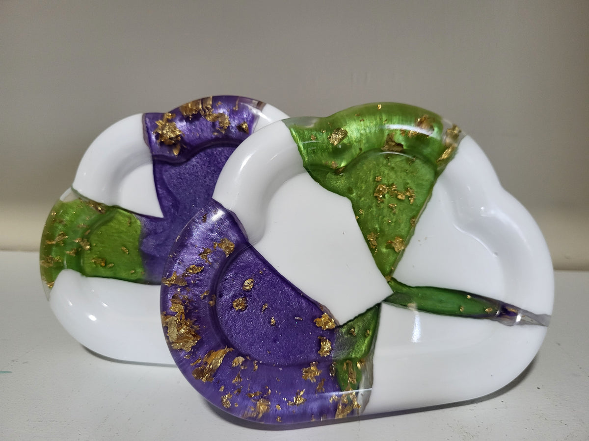 Handmade Resin Cloud Trinket Tray Set