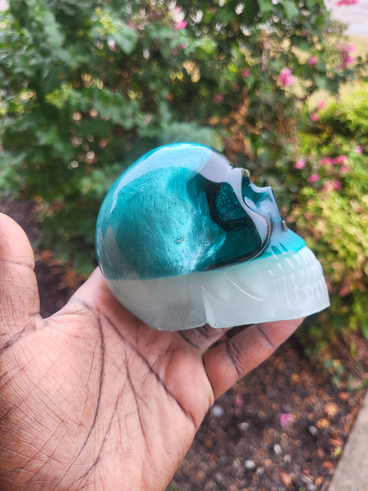 Glowing Aquateal Skull
