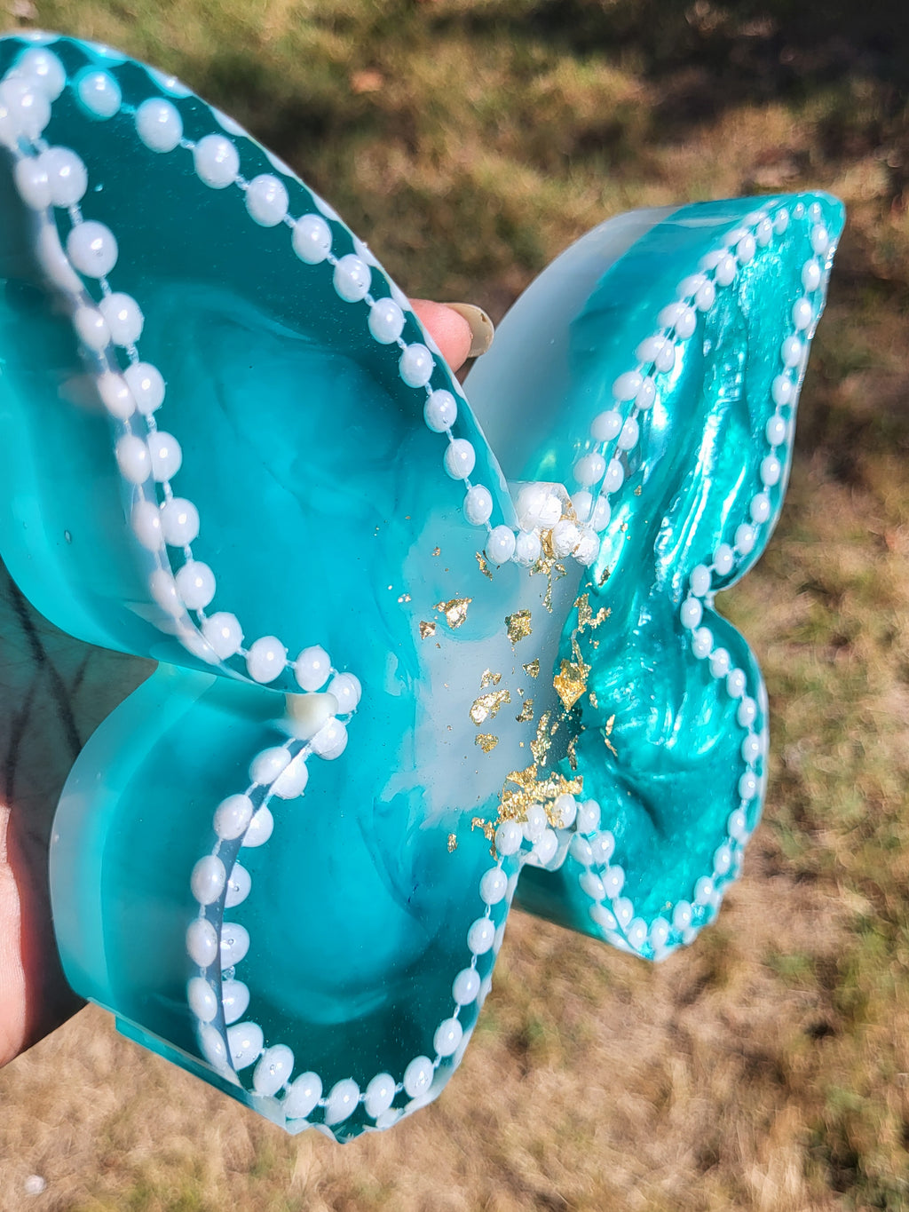 Beautiful Luminous Teal Butterfly