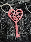 Druzy Key Holiday Ornament Pink