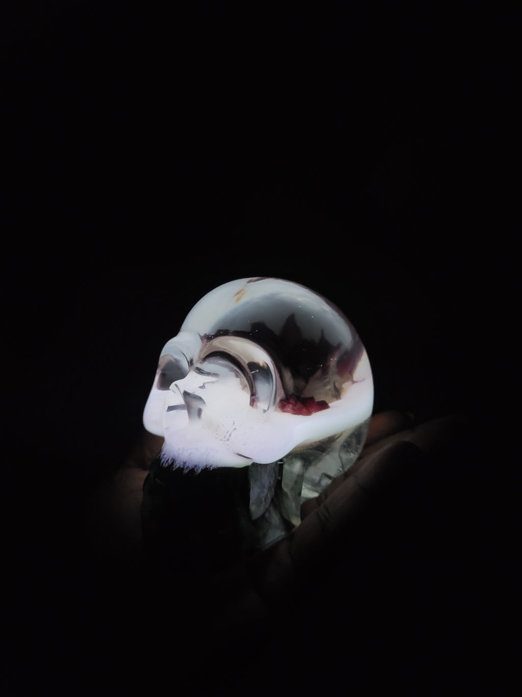 Resin Skull with Real Rose