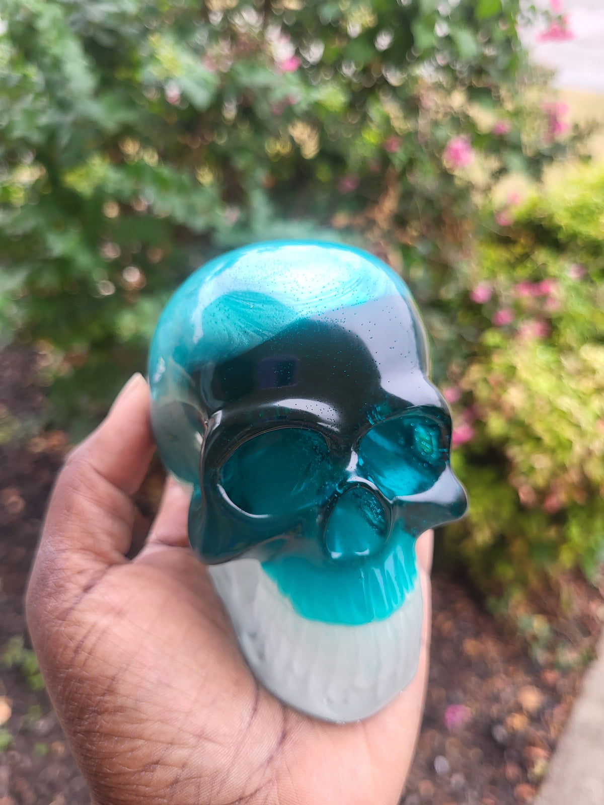 Glowing Aquateal Skull
