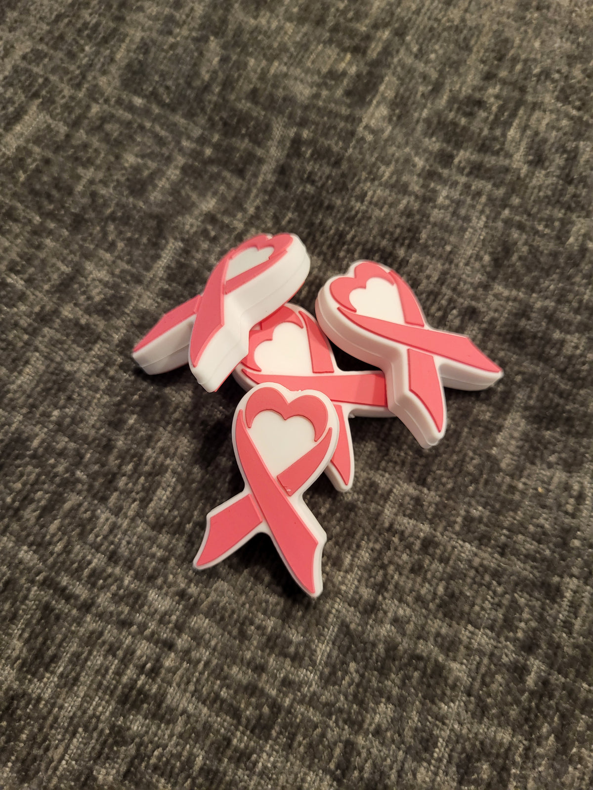 Pink ribbon with heart