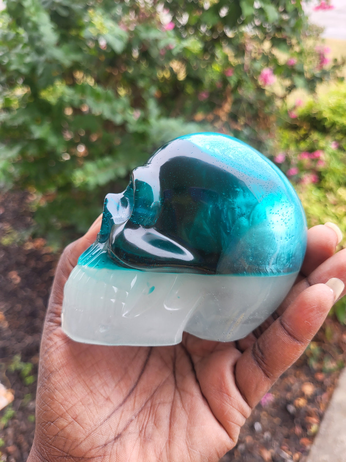 Glowing Aquateal Skull