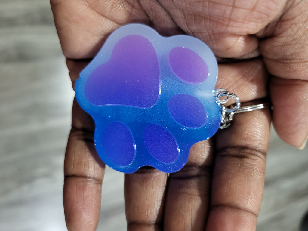 Glow-in-the-Dark Pawprint Keychain 2