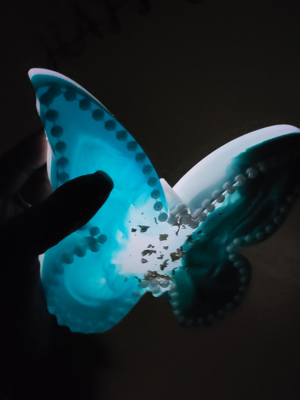 Beautiful Luminous Teal Butterfly